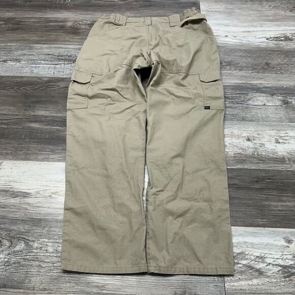 5.11 Tactical Khaki Tan Mens 34x32 Double Knee Utility Outdoor Canvas Cargo Pant - Picture 3 of 12